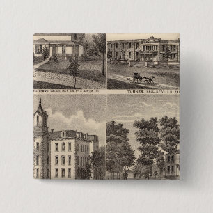 Badge Carré 5 Cm Les usines de Rapidan et les résidences à Rapidan,