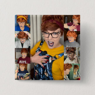 Badge Carré 5 Cm Les visages du bouton Pammy