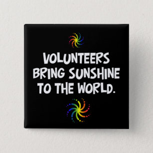 Badge Carré 5 Cm Les volontaires apportent le soleil au monde