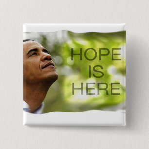 Badge Carré 5 Cm L'espoir carré de bouton est ici