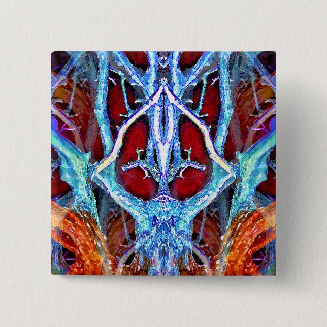 BADGE CARRÉ 5 CM L'ESPRIT DANS L'ARBRE (Devant)