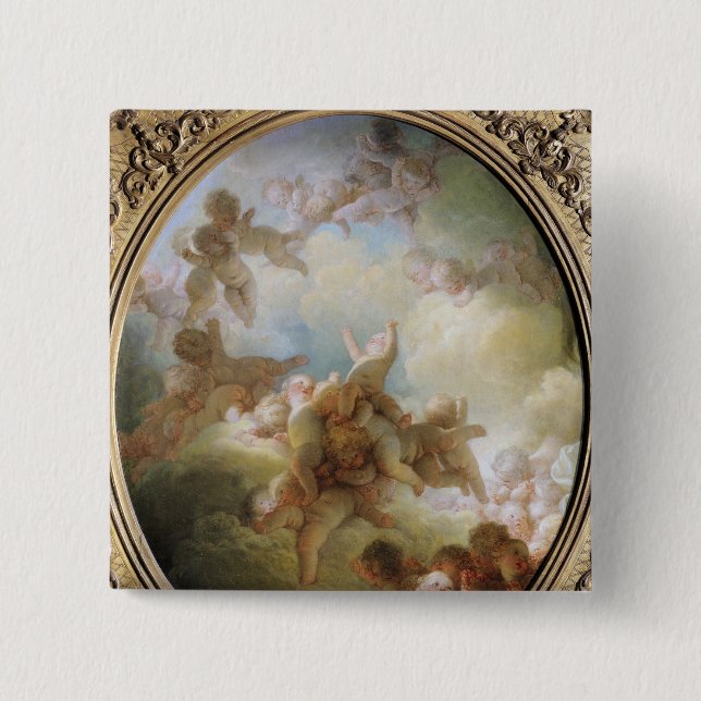 Badge Carré 5 Cm L'essaim des cupidons, c.1767 (Devant)