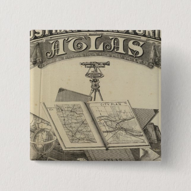 Badge Carré 5 Cm L'État de l'Indiana (Devant)