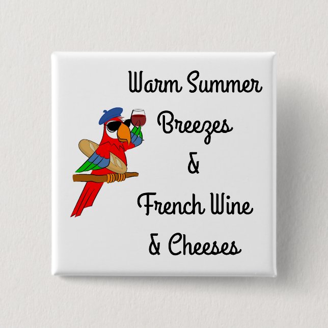 Badge Carré 5 Cm L'été chaud passe en coup de vent bouton de (Devant)