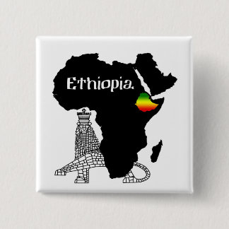 Badge Carré 5 Cm L'ETHIOPIE/LION de JUDAH