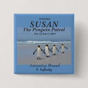 Badge Carré 5 Cm L'étiquette de nom de patrouille de pingouin