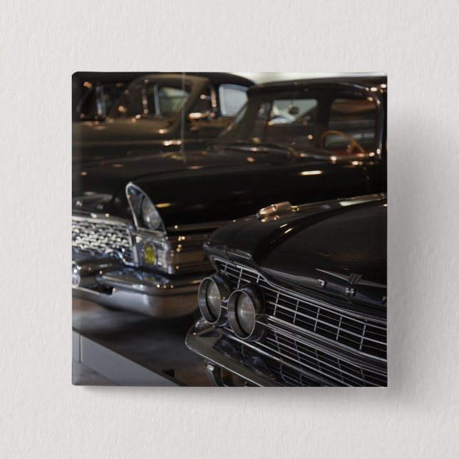 Badge Carré 5 Cm Lettonie, Riga, Riga Motor Museum, voitures de (Devant)