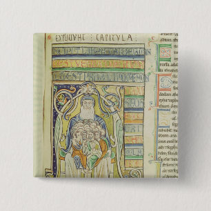 Badge Carré 5 Cm Lettre "A" de Historiated dépeignant des