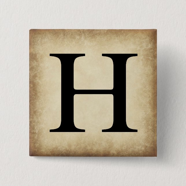 Badge Carré 5 Cm LETTRE AlphabET GRECQUE ETA (Devant)