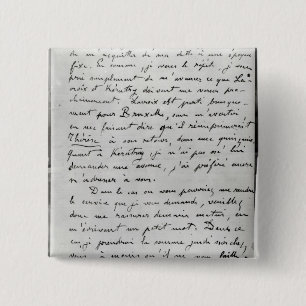 Badge Carré 5 Cm Lettre de Zola à Edouard Manet 1868