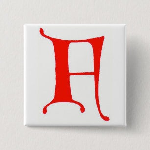 Badge Carré 5 Cm Lettre F