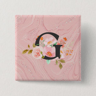 Badge Carré 5 Cm Lettre G