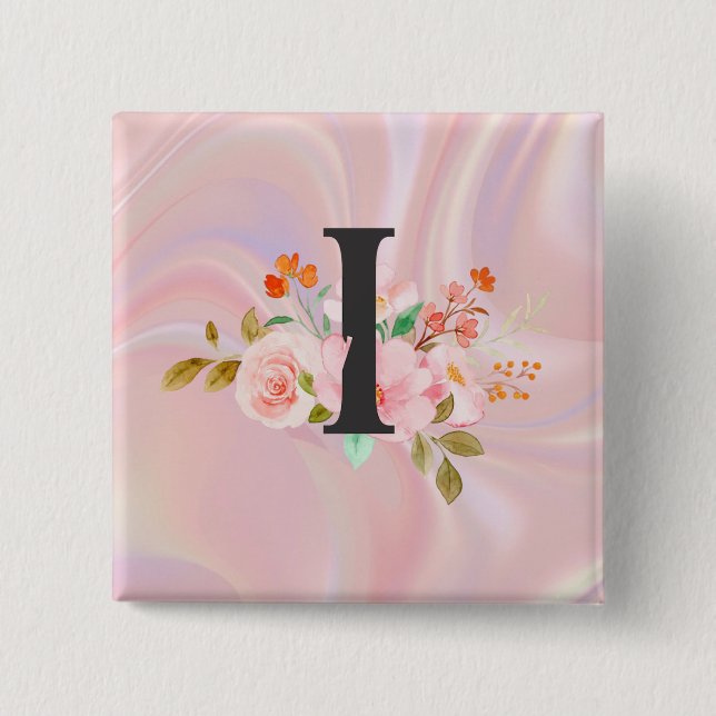 Badge Carré 5 Cm Lettre I (Devant)