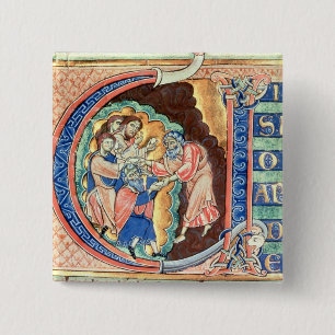 Badge Carré 5 Cm Lettre initiale "V" Visio Abdie