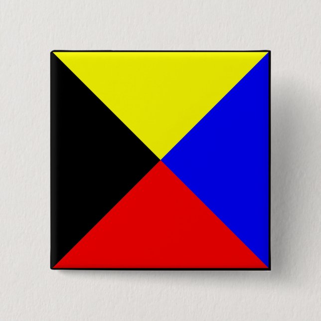 Badge Carré 5 Cm Lettre internationale du pavillon maritime nautiqu (Devant)