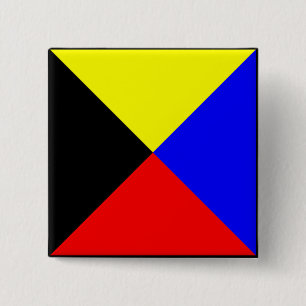 Badge Carré 5 Cm Lettre internationale du pavillon maritime nautiqu