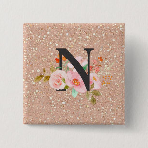Badge Carré 5 Cm Lettre N