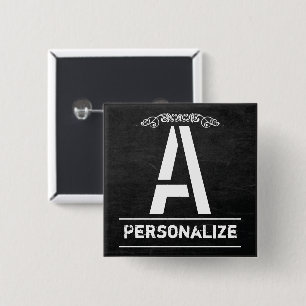 Badge Carré 5 Cm Lettres Monogrammes de tableau de bord