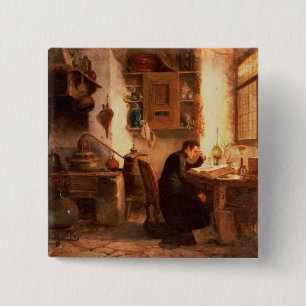 Badge Carré 5 Cm L'étudiant de la chimie et de la pharmacie