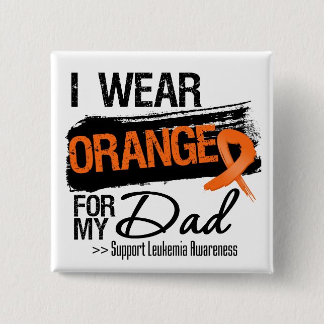 Badge Carré 5 Cm Leukemia Ribbon For My Dad (Devant)