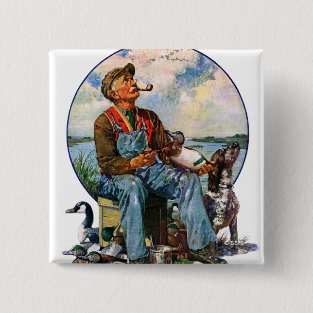 Badge Carré 5 Cm leurres (Devant)