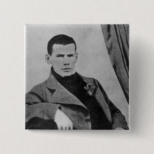 Badge Carré 5 Cm Lev Nikolaevich Tolstoy en tant qu'étudiant