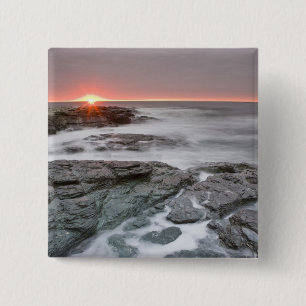 Badge Carré 5 Cm Lever de soleil près du parc d'État de Brenton Poi