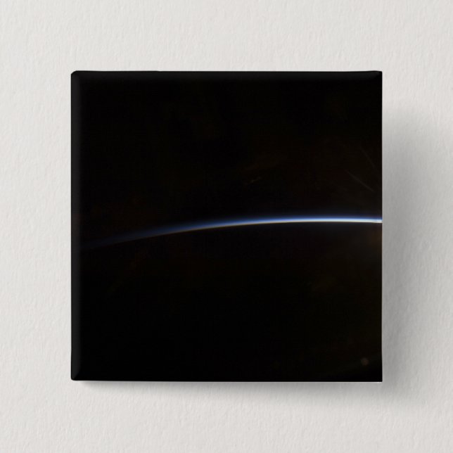 Badge Carré 5 Cm Lever du soleil vu dans l'espace (Devant)