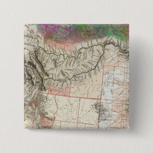 Badge Carré 5 Cm Lewis et Clark (Devant)