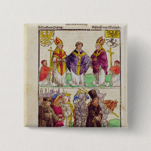 Badge Carré 5 Cm L'exécution de Jan Hus