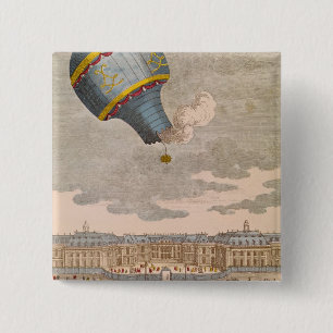 Badge Carré 5 Cm L'expérience montante en ballon au château