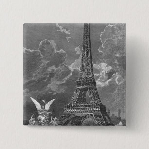 Badge Carré 5 Cm L'exposition d'universel de Tour Eiffel