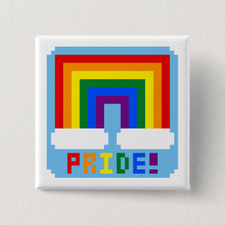 Badge Carré 5 Cm LGBT+ Fierté de pixel