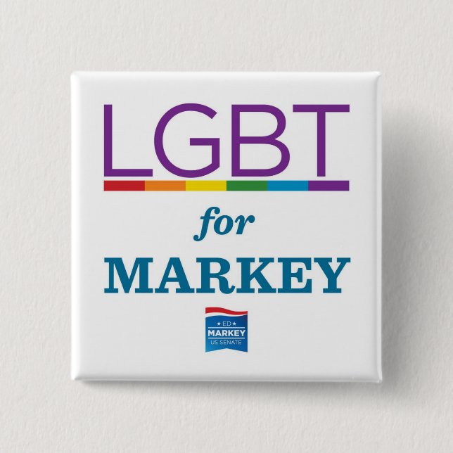 BADGE CARRÉ 5 CM LGBT POUR MARKEY (Devant)