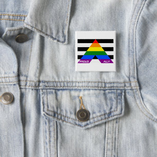 Badge Carré 5 Cm LGBT Pride Rainbow Fière Ally