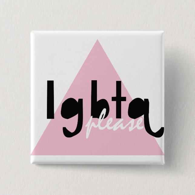 Badge Carré 5 Cm LGBTQ S'Il Vous Plaît (Devant)