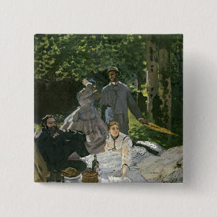 Badge Carré 5 Cm l'Herbe de sur de Dejeuner de Claude Monet  ,