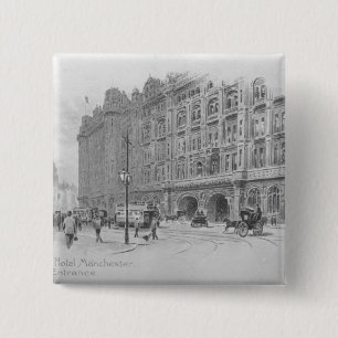 Badge Carré 5 Cm L'hôtel intérieur, Manchester, c.1910