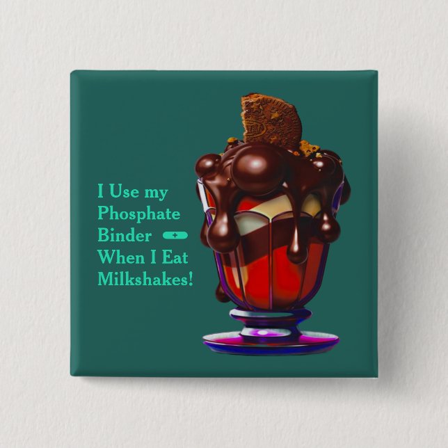 Badge Carré 5 Cm Liant de phosphate de milkshake au chocolat décade (Devant)