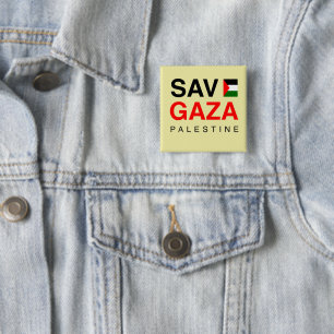Badge Carré 5 Cm Libérez la Palestine Génocide de Gaza Drapeau Pale