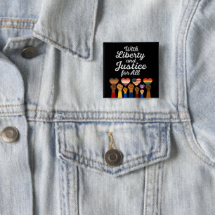 Badge Carré 5 Cm Liberté et justice pour tous pour la liberté de pr