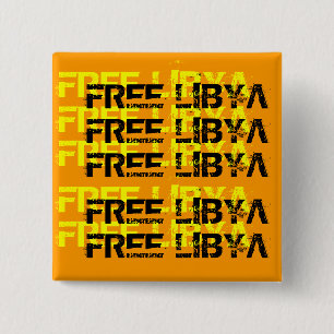 BADGE CARRÉ 5 CM LIBYE LIBRE