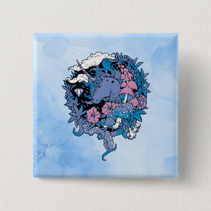 Badge Carré 5 Cm Licorne