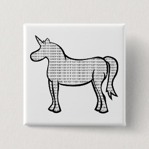 Badge Carré 5 Cm Licorne binaire