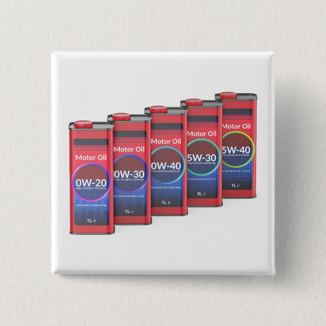 Badge Carré 5 Cm Ligne avec différentes huiles de moteur automobile (Devant)