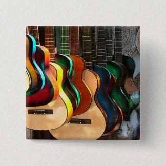 Badge Carré 5 Cm Lignes et bouton de courbes