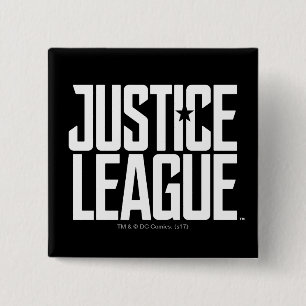 Badge Carré 5 Cm Ligue de la justice  Logo de la Ligue de la Justic