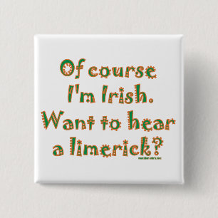 Badge Carré 5 Cm Limerick irlandais