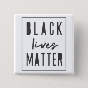 Badge Carré 5 Cm L'importance de la vie noire   BLM Race Equality M