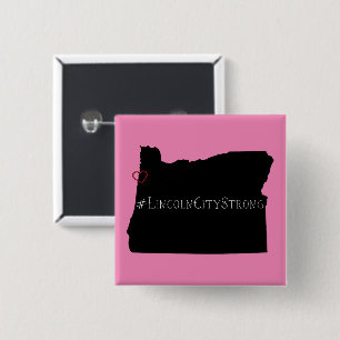 Badge Carré 5 Cm Lincoln City corde forte Coeur noir